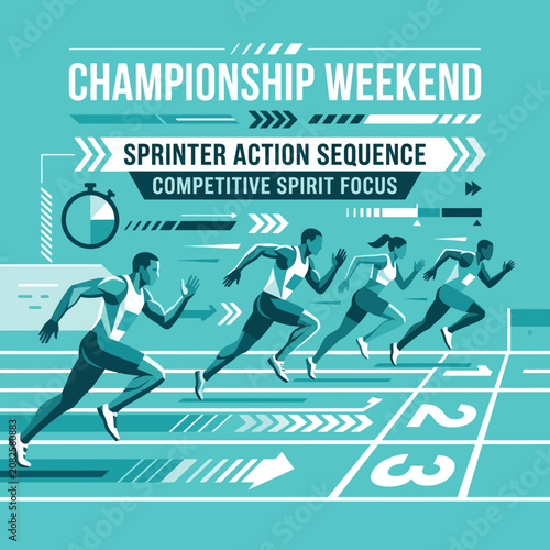 Dynamic Sprinter Action Sequence On Championship Weekend Track