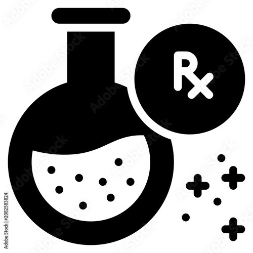 test tube science drug medical solid glyph icon