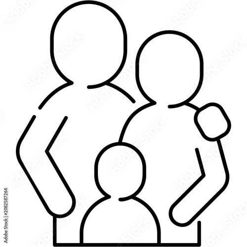 Картината върху платно Line Art Family Icon