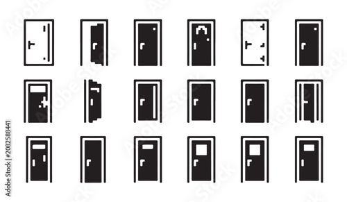 Bild auf Leinwand Door icons set