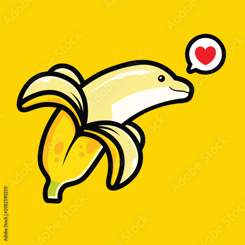 cute dolphin with a banana body