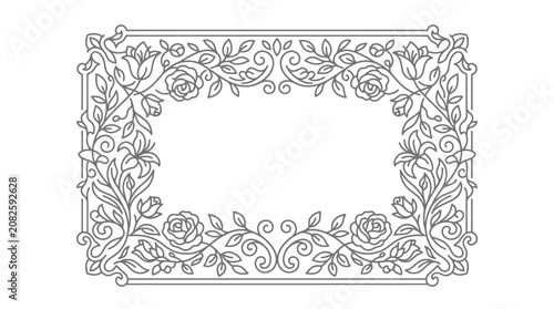 Valokuva Intricate floral border design element.