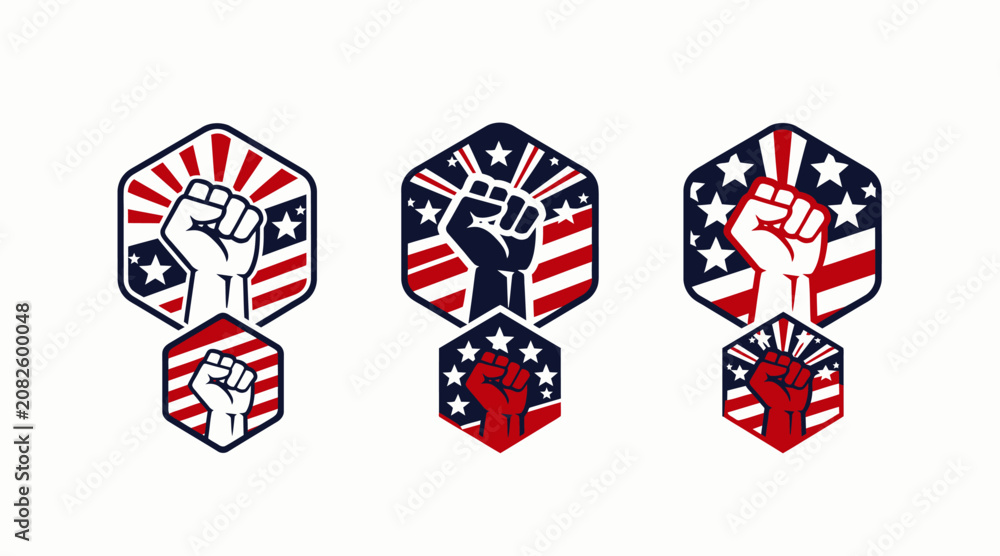 Fototapeta premium American Fist Symbol: Unity, Power, and Freedom - Vector Illustration