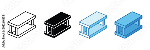 Bild auf Leinwand Steel Beam multiple style icon design vector featuring structural engineering, i