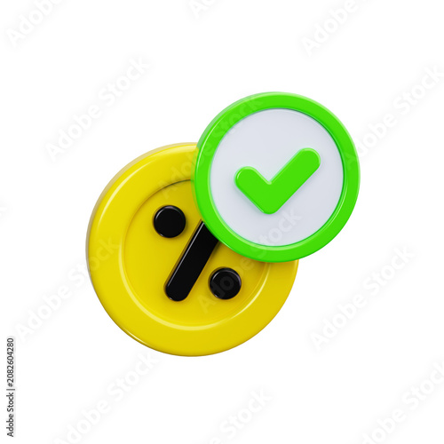Percentage 3d render icons