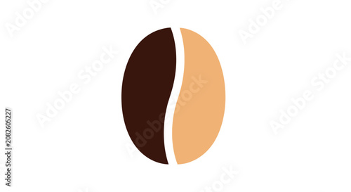 Minimalistic Coffee Bean Design Depicting Deliciousness with Brown and Beige Colors