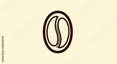 Minimalistic Coffee Bean Icon Depicting the Heart of the Morning Coffee Experience