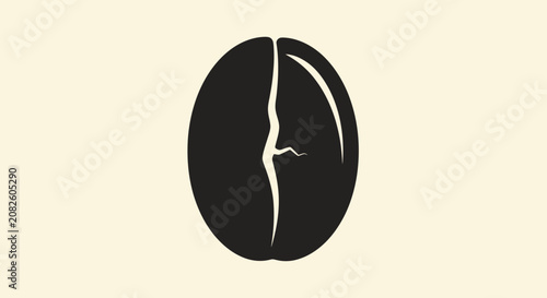 Minimalistic Coffee Bean Illustrative Design in Vector, Aromatic Drink Symbol Icon