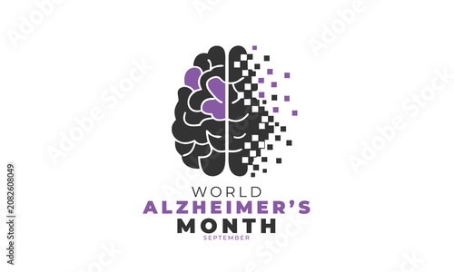 World Alzheimer’s Month. background, banner, card, poster, template, September month. Vector illustration.