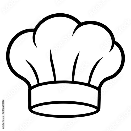 Black and white line icon of a chef's hat