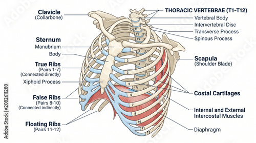Foto Rib Cage Anatomy Vector