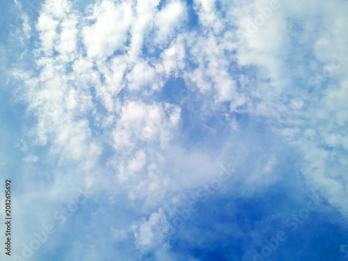 bright blue sky with clouds