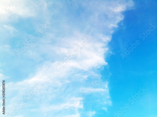 bright blue sky with clouds