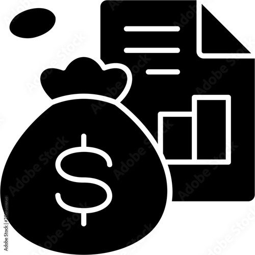 Εκτύπωση καμβά Glyph Solid Fiscal Policy Icon