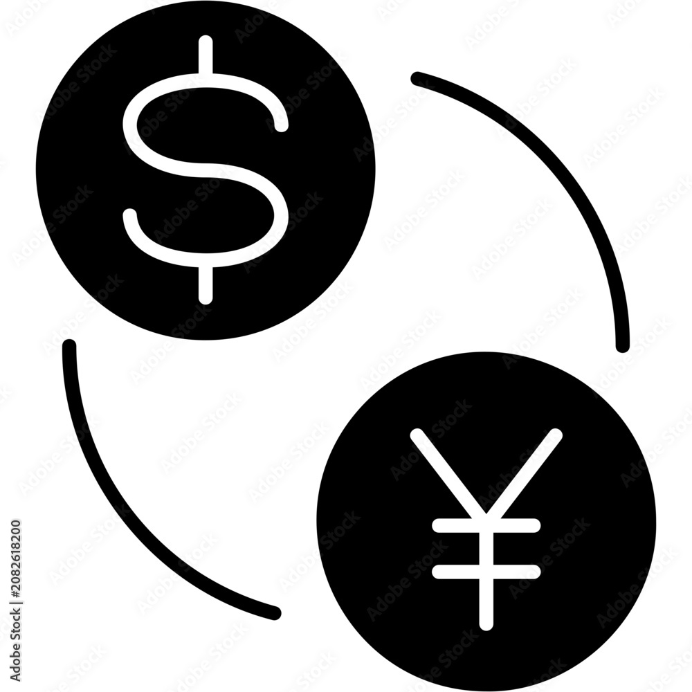 Foto Glyph Solid Exchange Rate Icon