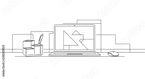 Minimalist vector illustration of stacked boxes, a clean line art design suitable for storage, organization, or logistics concepts.