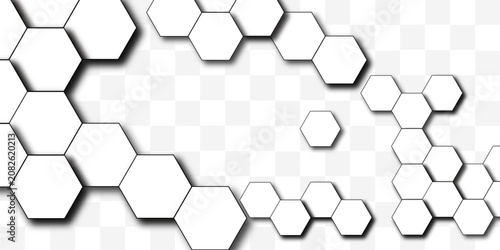 Abstract Geometric Technology 3D White Light and grey Structure Featuring a Polygonal Honeycomb Pattern with Luxury Design. Science network pattern, connecting lines and dots Medical background, 