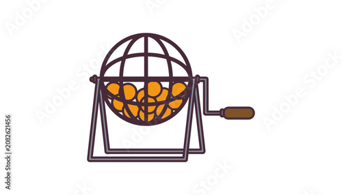 Lottery ball machine game equipment vector illustration