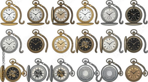 Fotografía Pocket watch collection featuring vintage timepieces antique watches luxury cloc