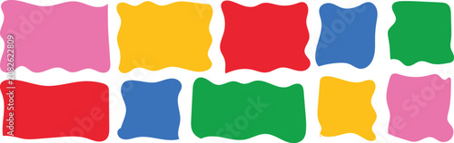 Set of colorful wavy speech bubbles and banners