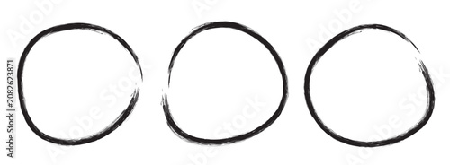 Creative vector illustration of hand drawning circle line sketch set isolated on a white background.  Circle Brush Stroke. Grunge circles brush set. Black grunge circle frames.