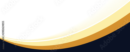 Abstract Blue Golden Curved Business Background with White Space for Corporate Banner or Presentation