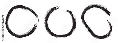 Creative vector illustration of hand drawning circle line sketch set isolated on a white background.  Circle Brush Stroke. Grunge circles brush set. Black grunge circle frames.
