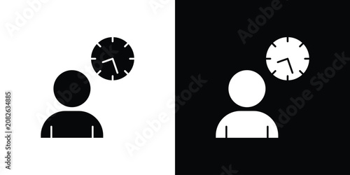 Tableau sur toile Office hours icon in black and white, best for Gaphic Design