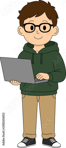 Male programmer cartoon illustration