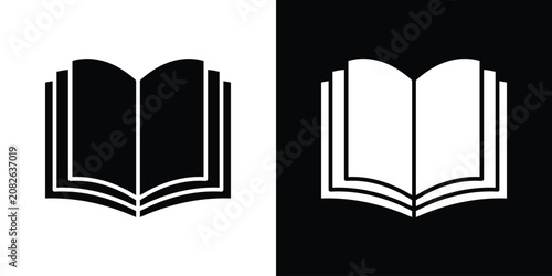 Bild auf Leinwand Book icon in black and white, best for Gaphic Design