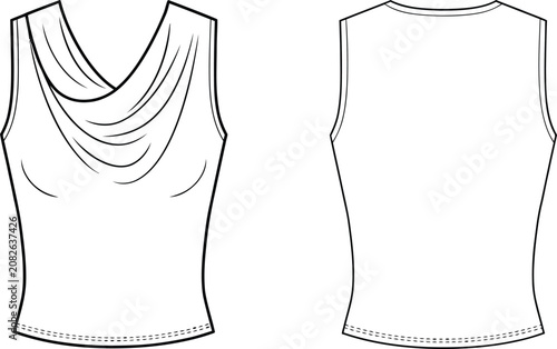 Foto Draped cowl neck tank top design