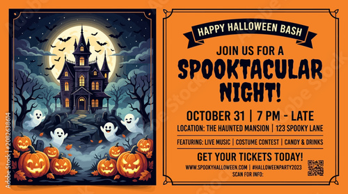 Fotografija Halloween Party Invitation Spooky Night.