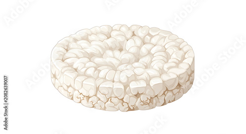 Crispy Round Rice Cake Isolated on White Background for Healthy Snack Concept