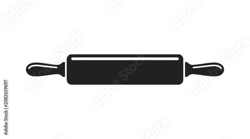 Foto A black rolling pin icon on white.