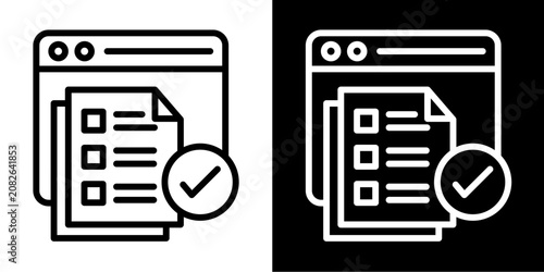Tableau sur toile Course Checklist Icon Set White Style Collection