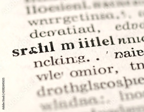 Dictionary page showing close up of bold text and definitions