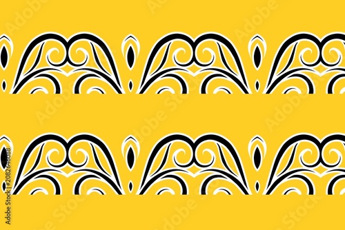 Konstfotografi colourful batik ethnic dayak borneo line art pattern for aesthetic background or