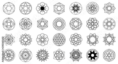 Sacred Geometry Vector Symbols Set for Spiritual and Mystical Design