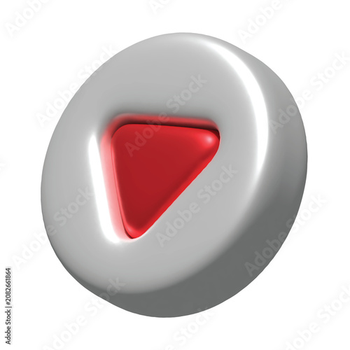 3d red play button