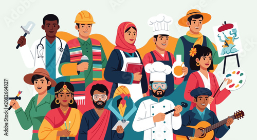 Diverse Occupations Group Portrait.