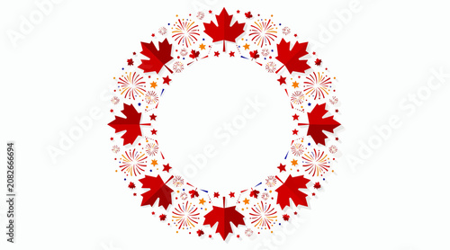 canada day celebration, maple leaf wreath