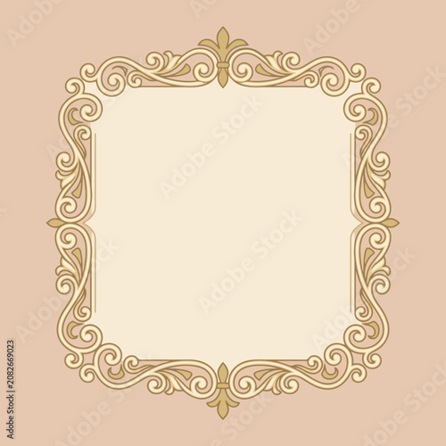 Elegant vintage gold frame with ornate swirls