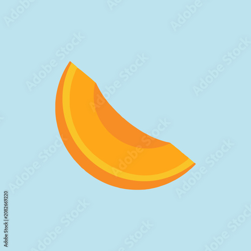 A minimalist vector illustration of a fresh melon slice