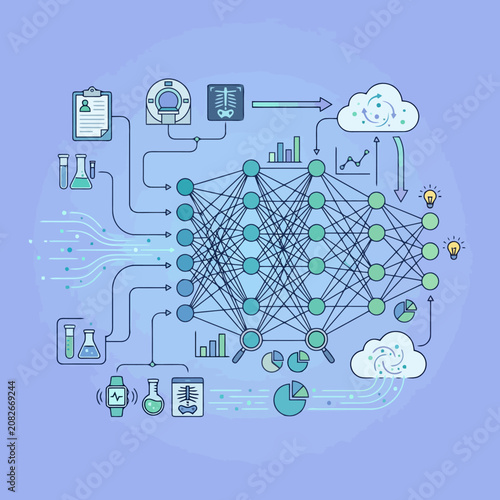 Neural network analyzing medical data and healthcare records