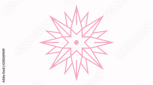 Pink geometric starburst abstract graphic design, modern, clean, minimalist