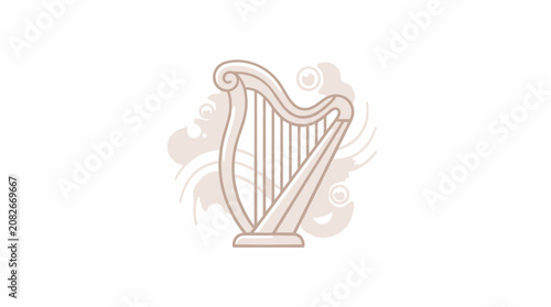Elegant Harp Illustration - Classical Music Instrument Icon