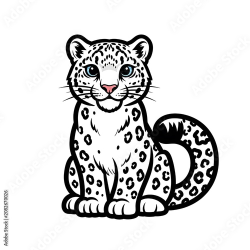 Cute cartoon leopard character illustration.