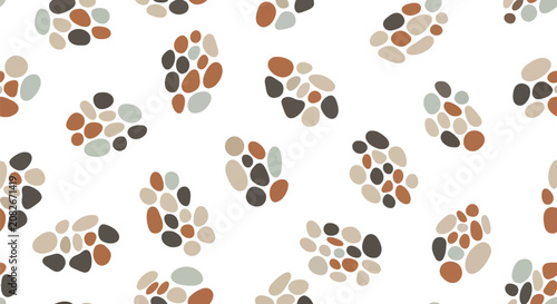 Canvas Print Scattered pebble clusters in muted neutral colors