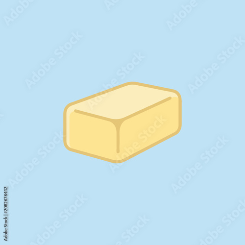 A simple vector illustration of a block of yellow butter
