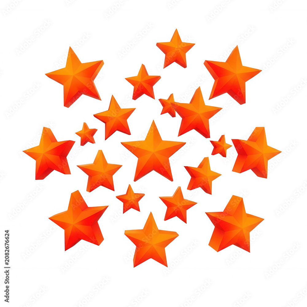 Obraz premium Orange Star Cluster Transparent Background